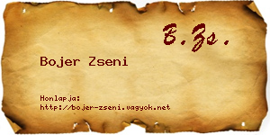 Bojer Zseni névjegykártya